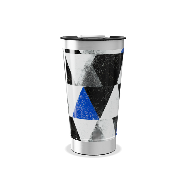Copo Térmico - Geométrico Azul e Preto