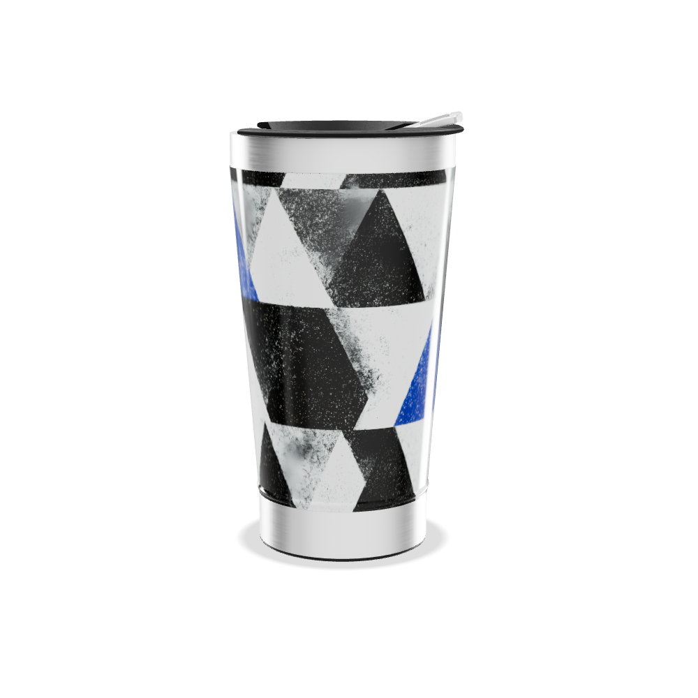Copo Térmico - Geométrico Azul e Preto