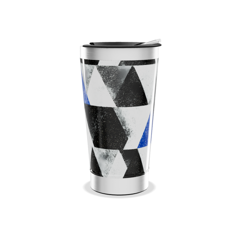 Copo Térmico - Geométrico Azul e Preto