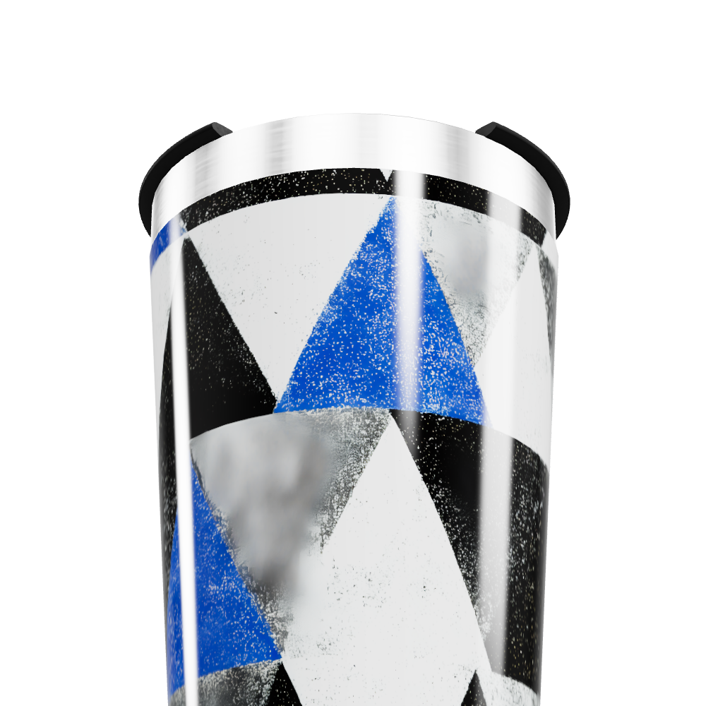 Copo Térmico - Geométrico Azul e Preto