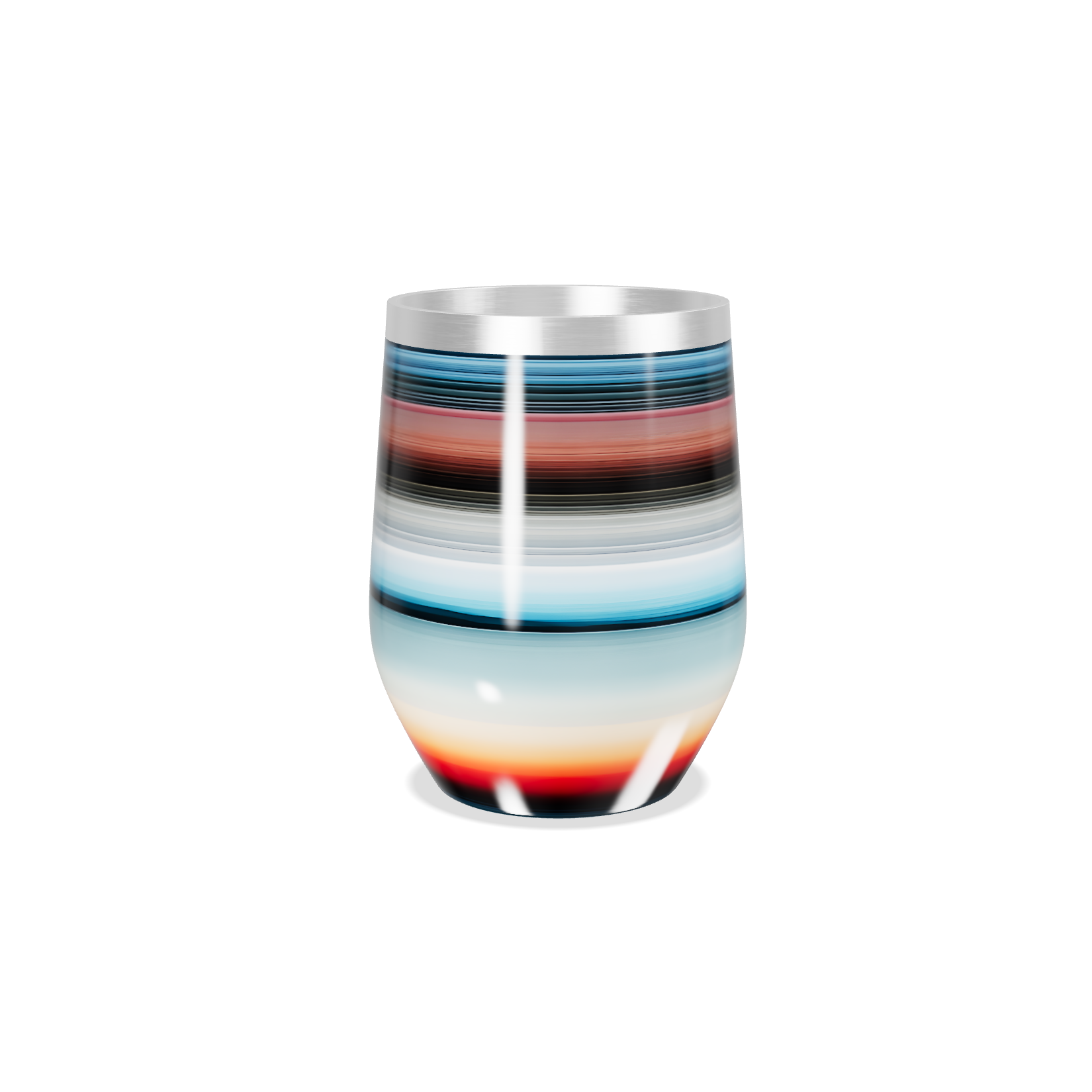 Copo Térmico Slim - Listrado Multicolorido Inox