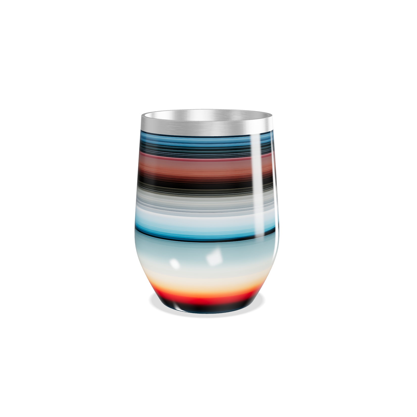 Copo Térmico Slim - Listrado Multicolorido Inox