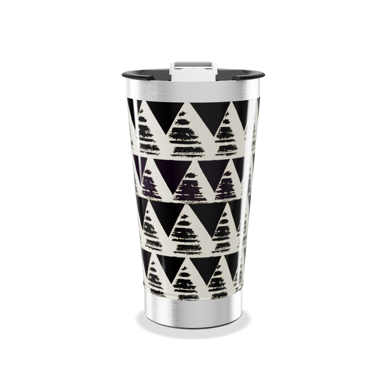 Copo Térmico - Estampa Geométrica Preta e Branca