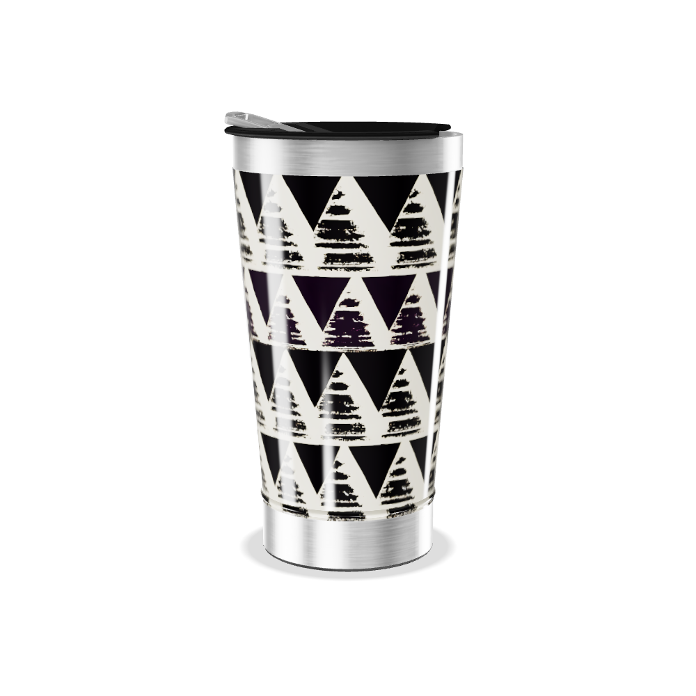 Copo Térmico - Estampa Geométrica Preta e Branca