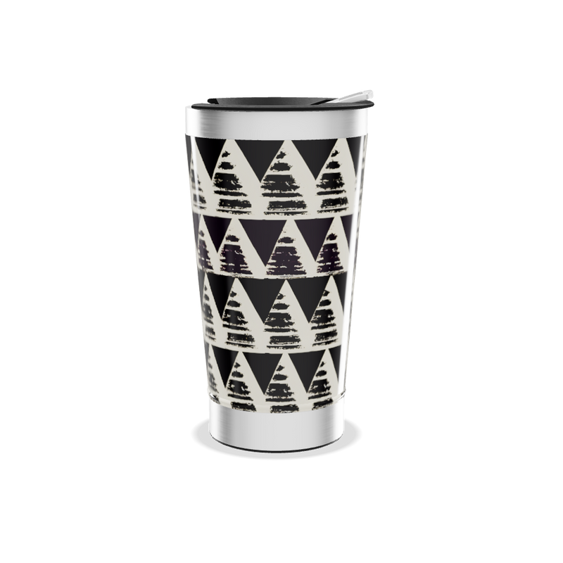 Copo Térmico - Estampa Geométrica Preta e Branca