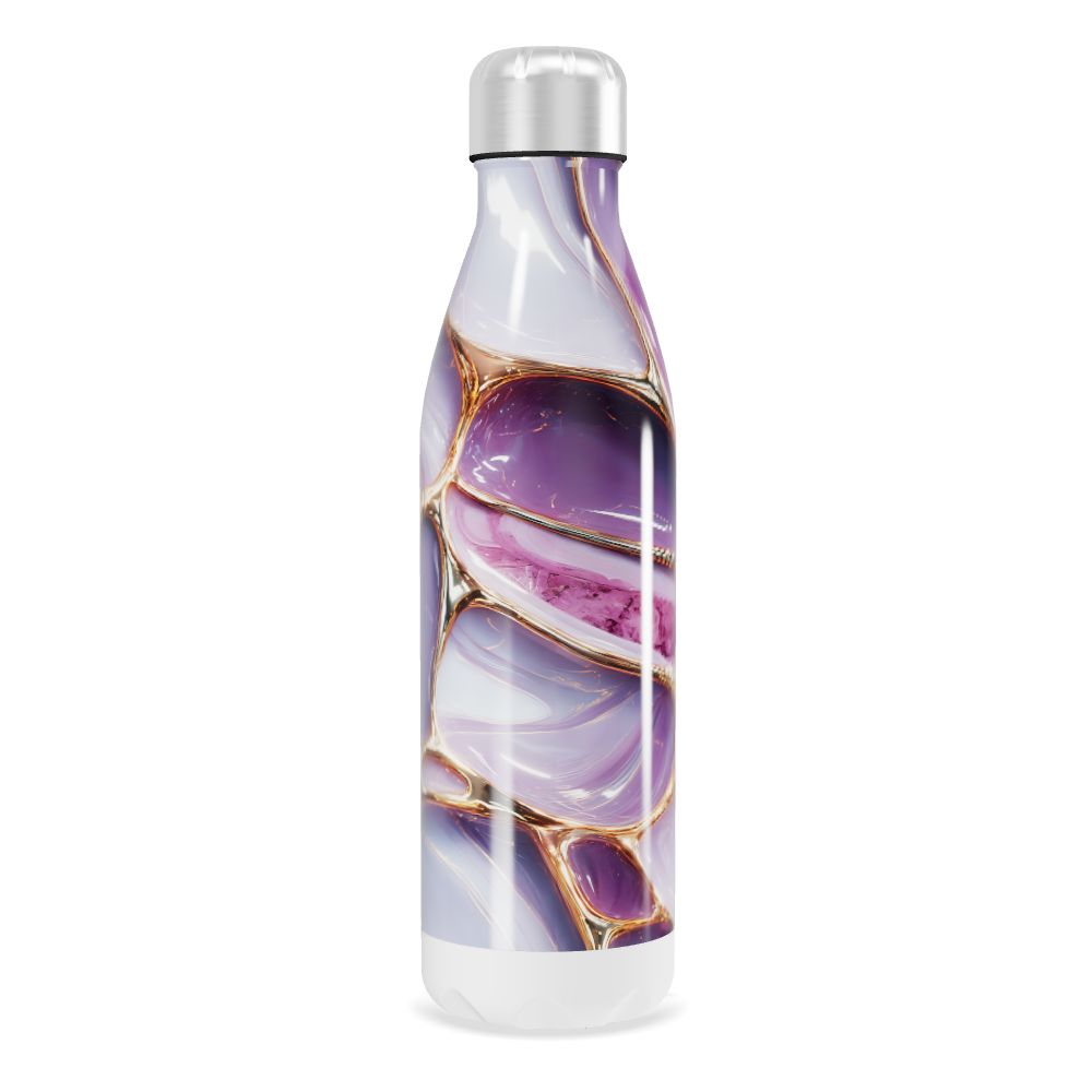 Garrafa Inox - Roxa com Detalhes Dourados