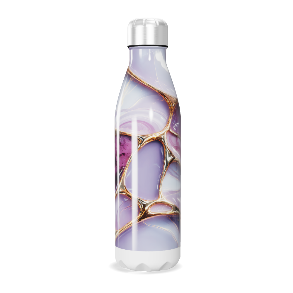 Garrafa Inox - Roxa com Detalhes Dourados