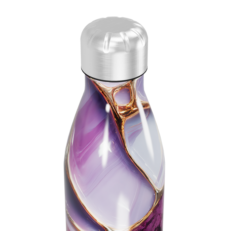 Garrafa Inox - Roxa com Detalhes Dourados