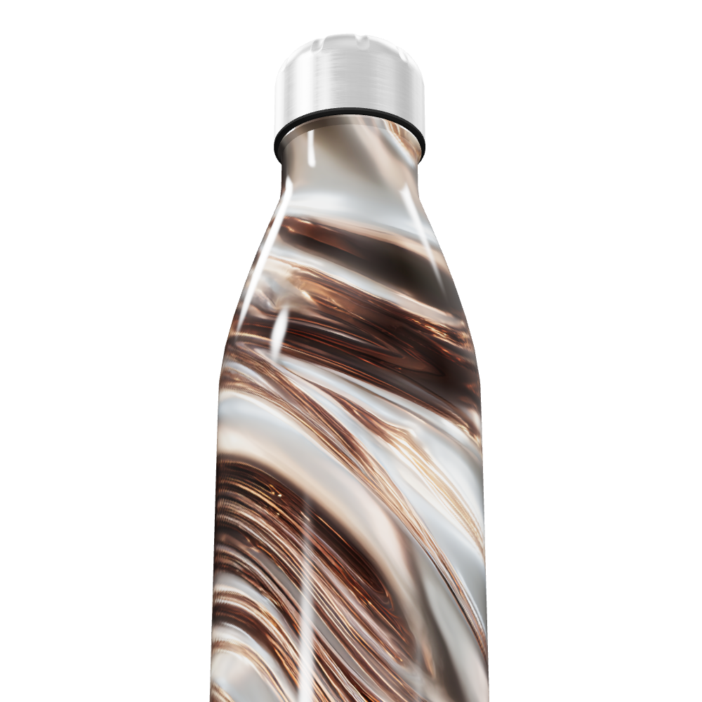 Garrafa Inox - Marrom Marmorizada