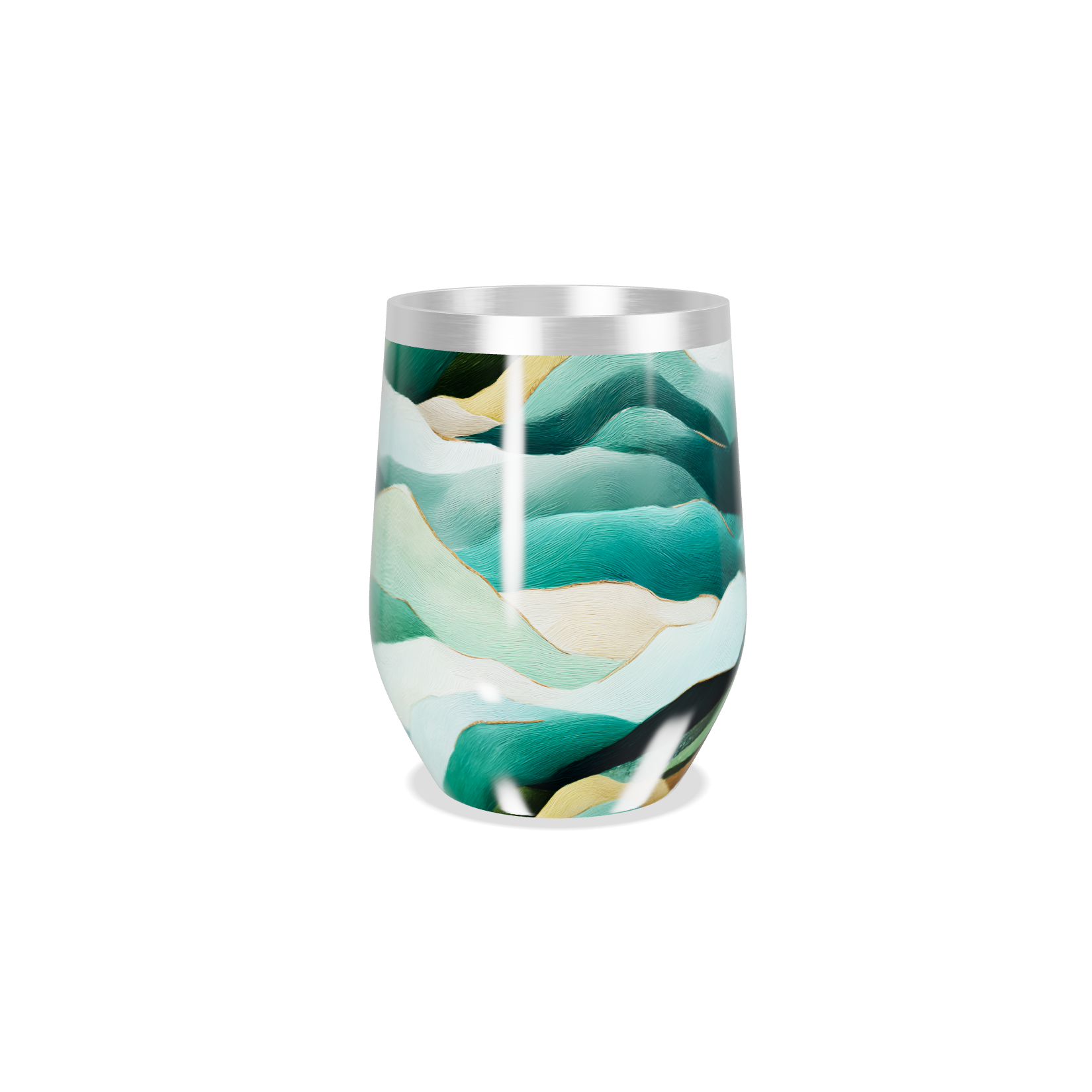 Copo Térmico Slim - Estampa Ondas Coloridas