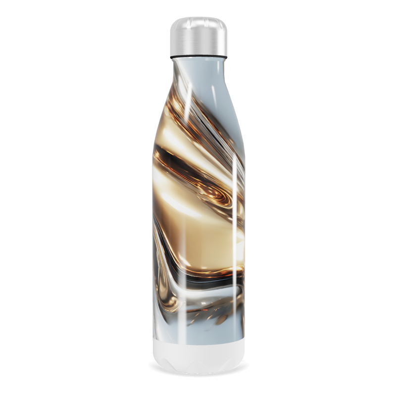 Garrafa Inox - Design Abstrato Preto e Branco