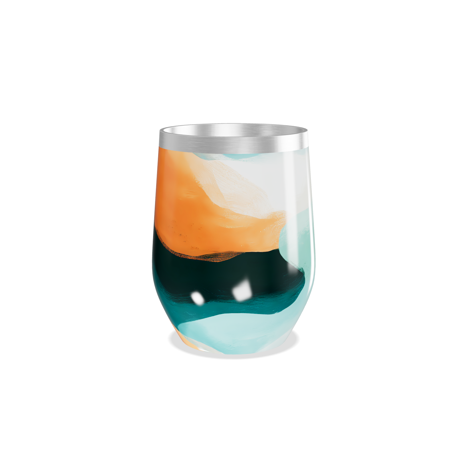 Copo Térmico Slim Pintura Abstrata Colorida