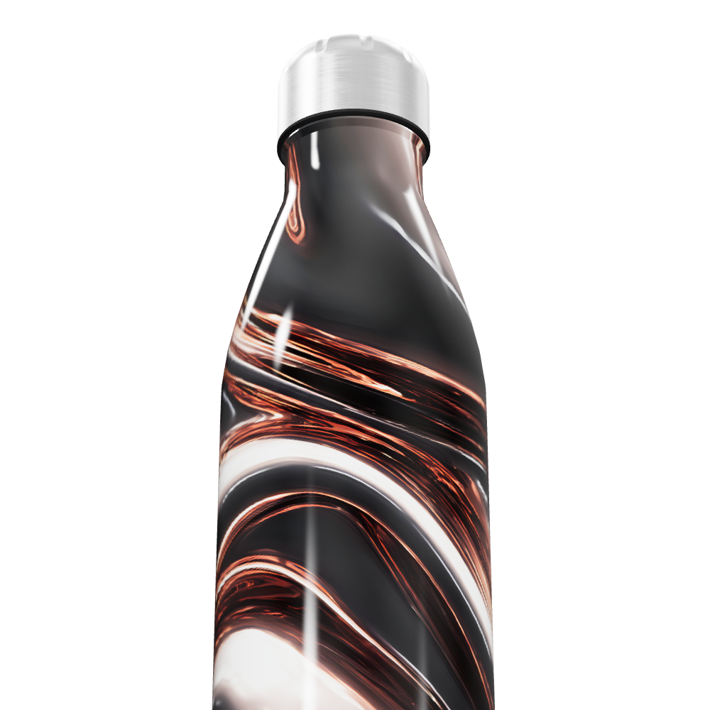 Garrafa Inox - Estampa Abstrata Metalizada