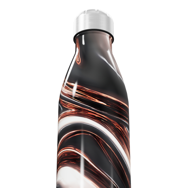 Garrafa Inox - Estampa Abstrata Metalizada