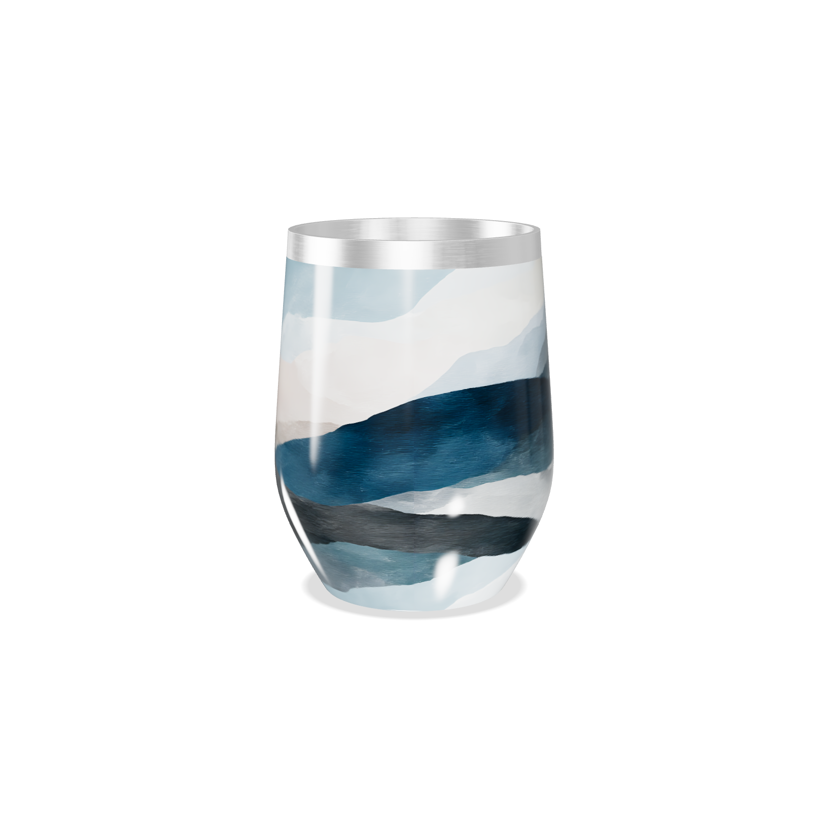 Copo Térmico Slim - Listras Azul e Cinza