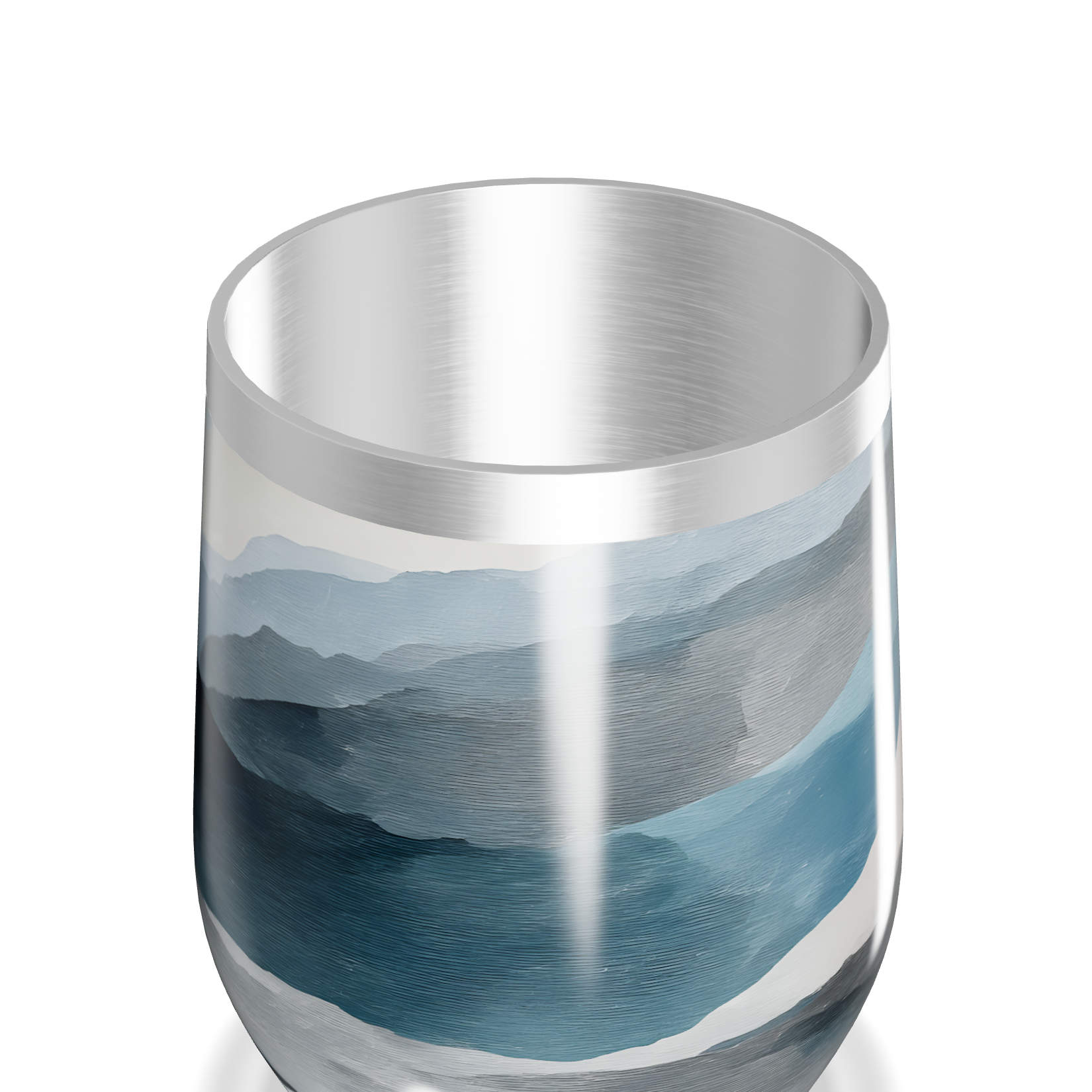 Copo Térmico Slim - Listras Azul e Cinza