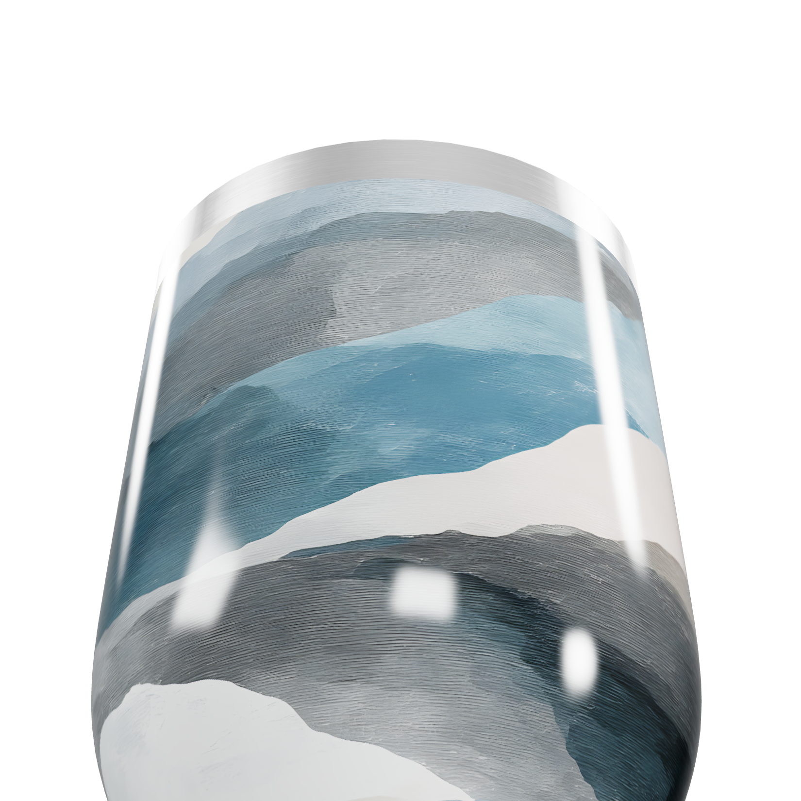 Copo Térmico Slim - Listras Azul e Cinza