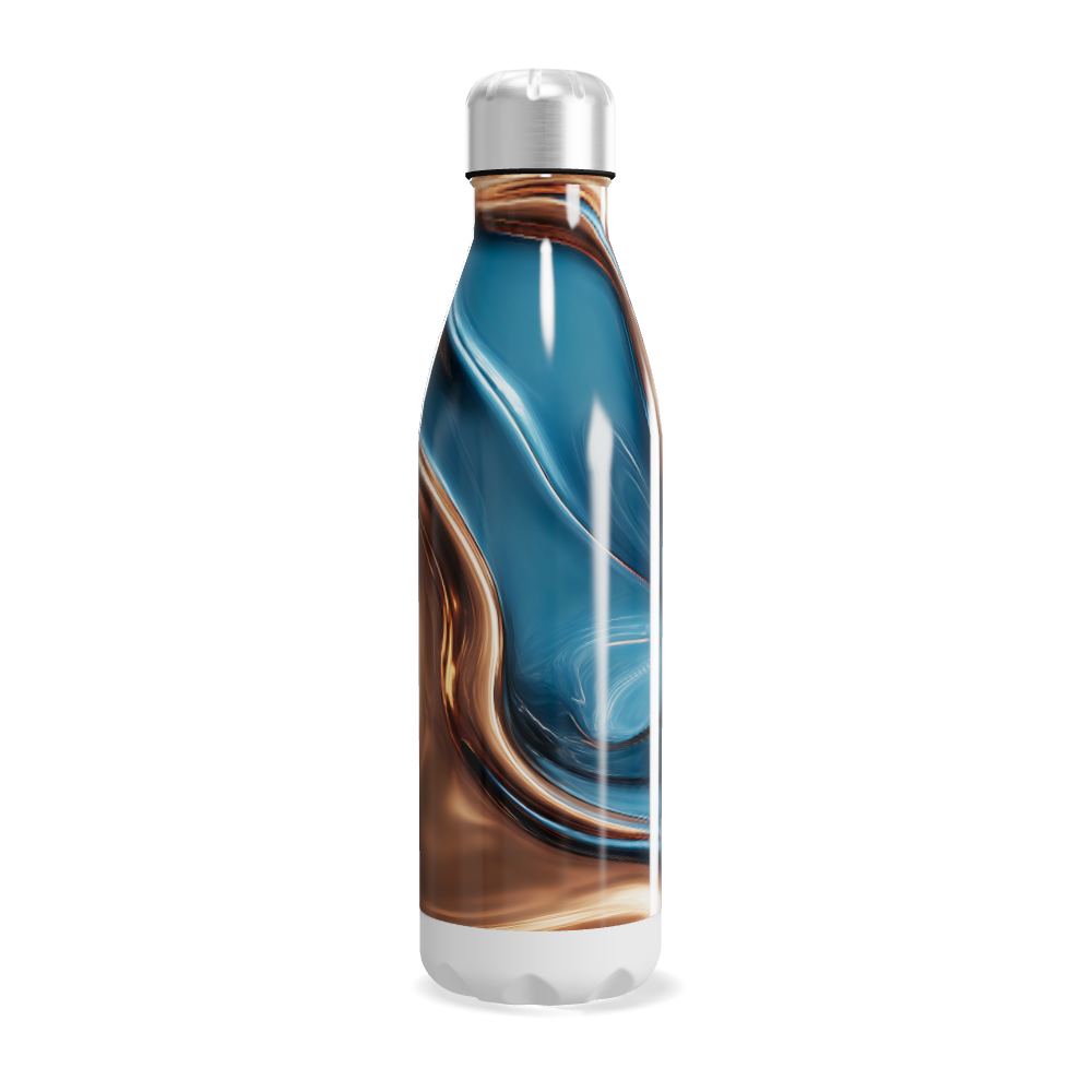 Garrafa Inox Azul e Bronze Marmorizada