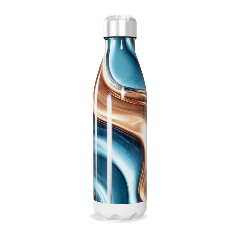 Garrafa Inox Azul e Bronze Marmorizada