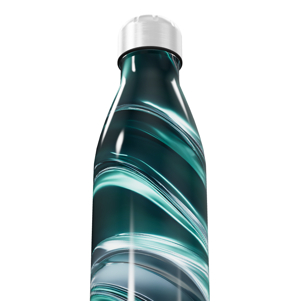 Garrafa Inox Azul Marmorizada