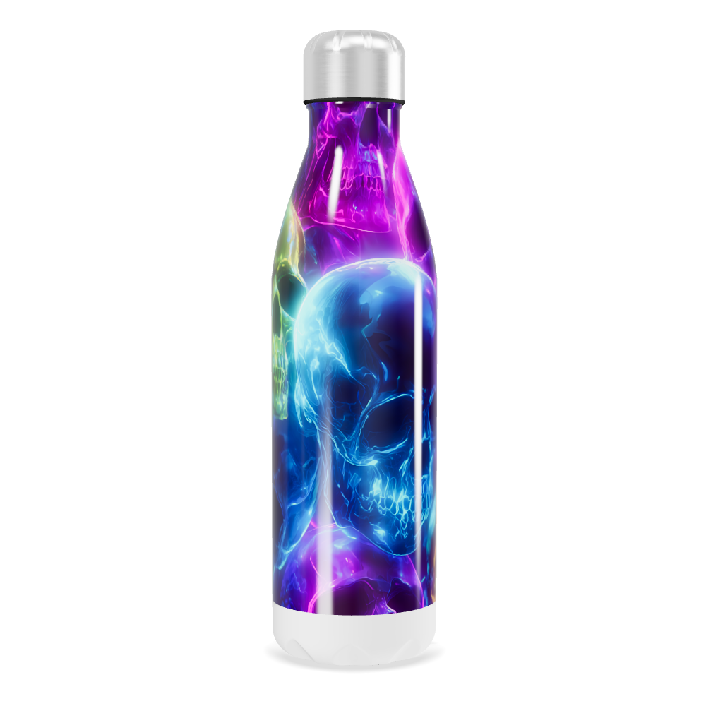 Garrafa Inox Estampada Caveiras Coloridas