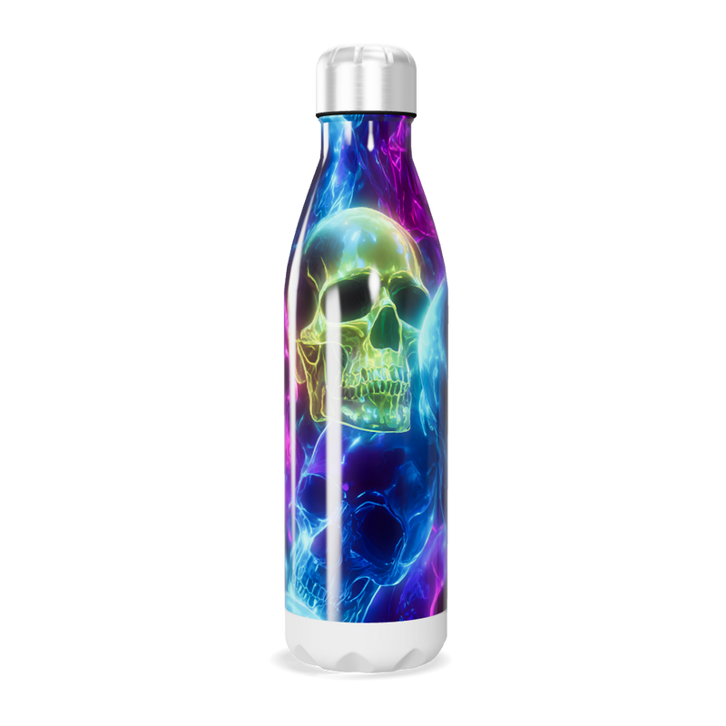 Garrafa Inox Estampada Caveiras Coloridas