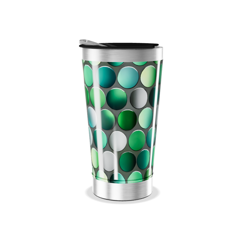 Copo Térmico - Verde com Bolinhas
