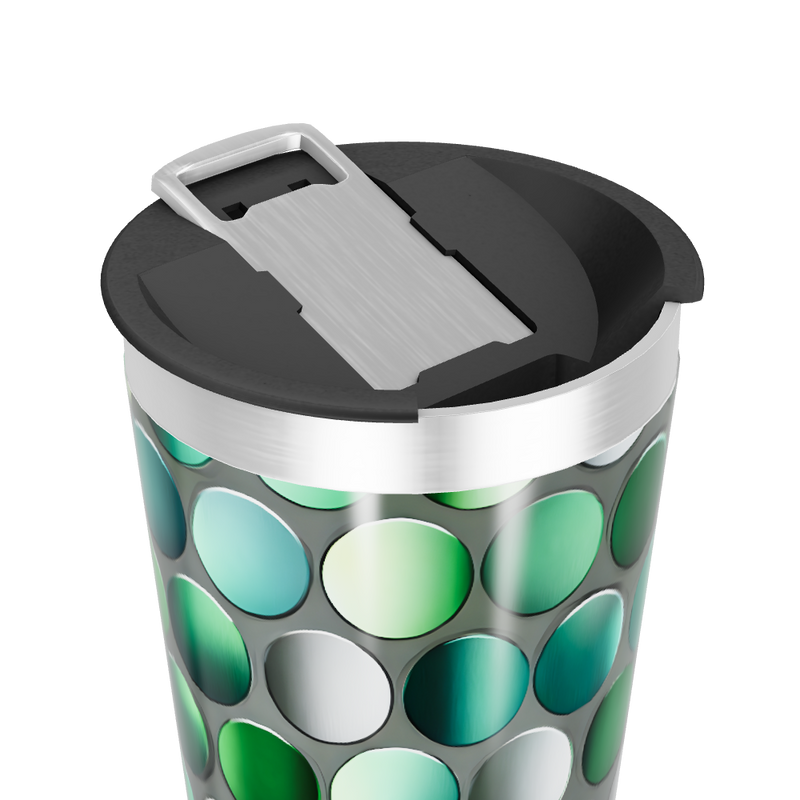 Copo Térmico - Verde com Bolinhas