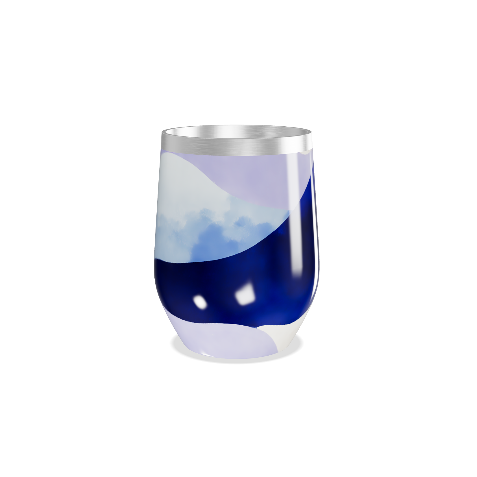 Copo Térmico Slim - Azul com Desenhos Abstratos