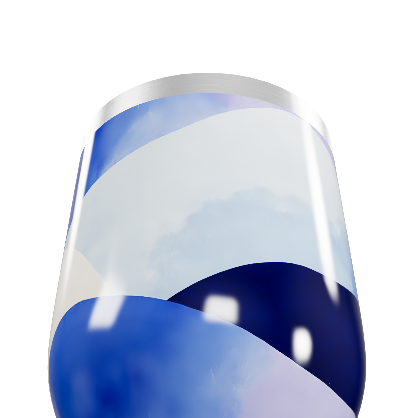 Copo Térmico Slim - Azul com Desenhos Abstratos