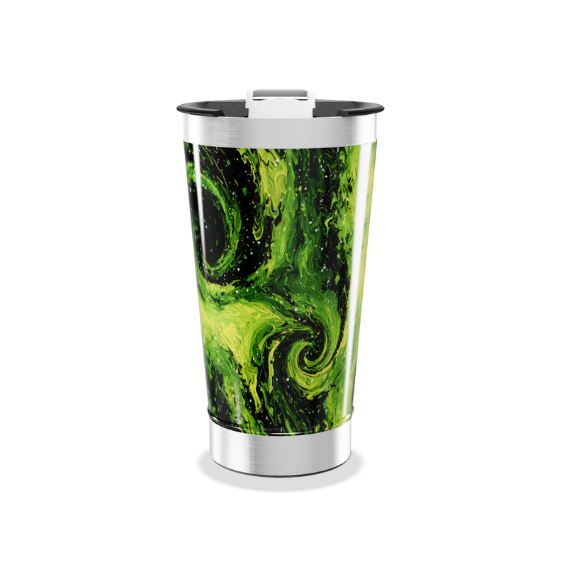 Copo Térmico - Verde com Estampa Abstrata