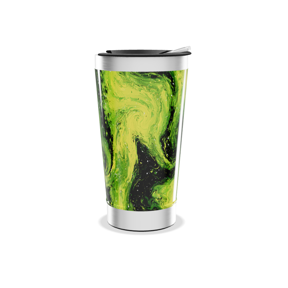 Copo Térmico - Verde com Estampa Abstrata