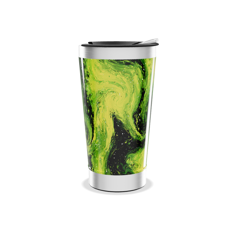 Copo Térmico - Verde com Estampa Abstrata