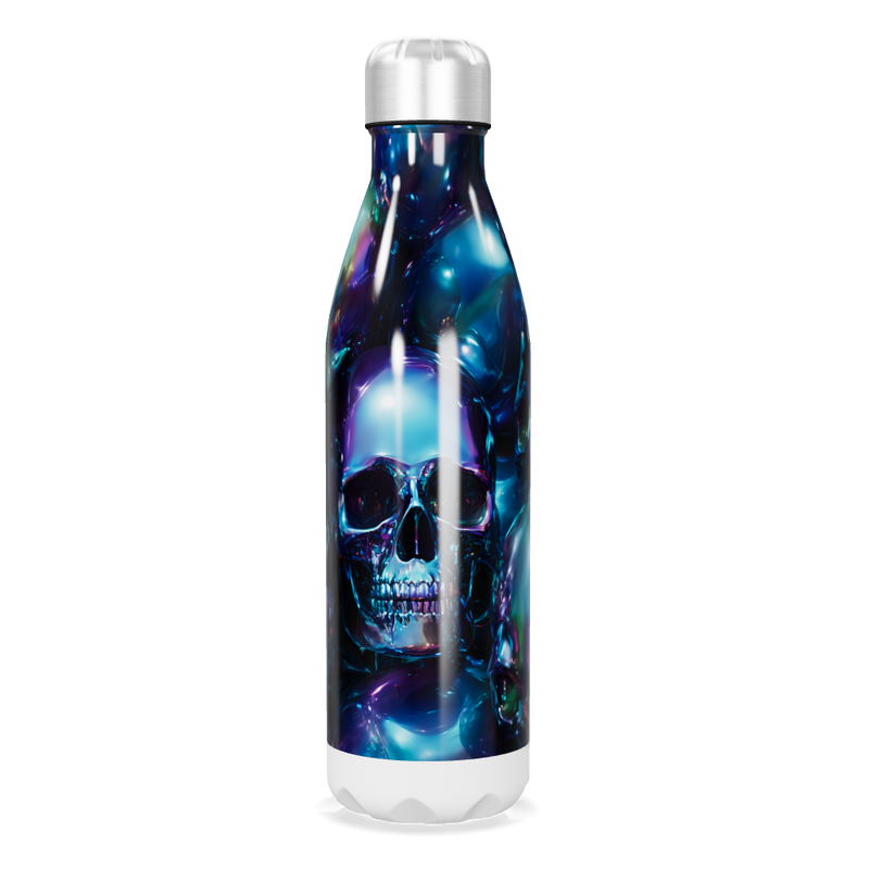 Garrafa Inox - Estampa Caveira Azul