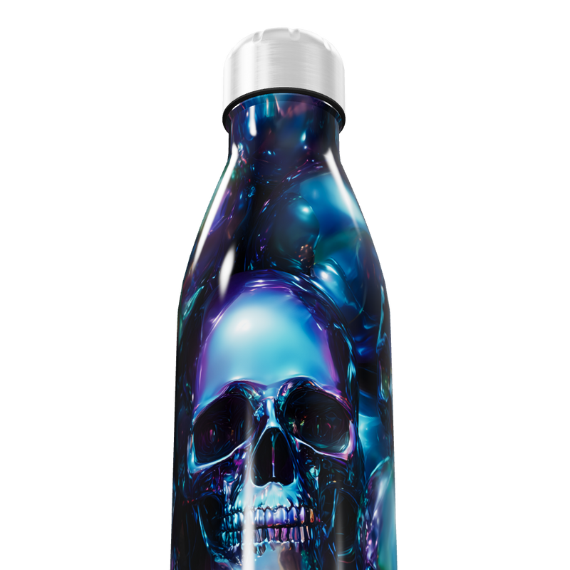 Garrafa Inox - Estampa Caveira Azul