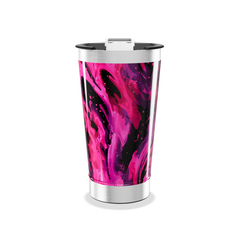 Copo Térmico - Estampa Rosa e Preta