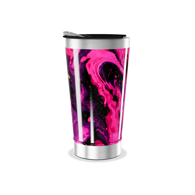 Copo Térmico - Estampa Rosa e Preta