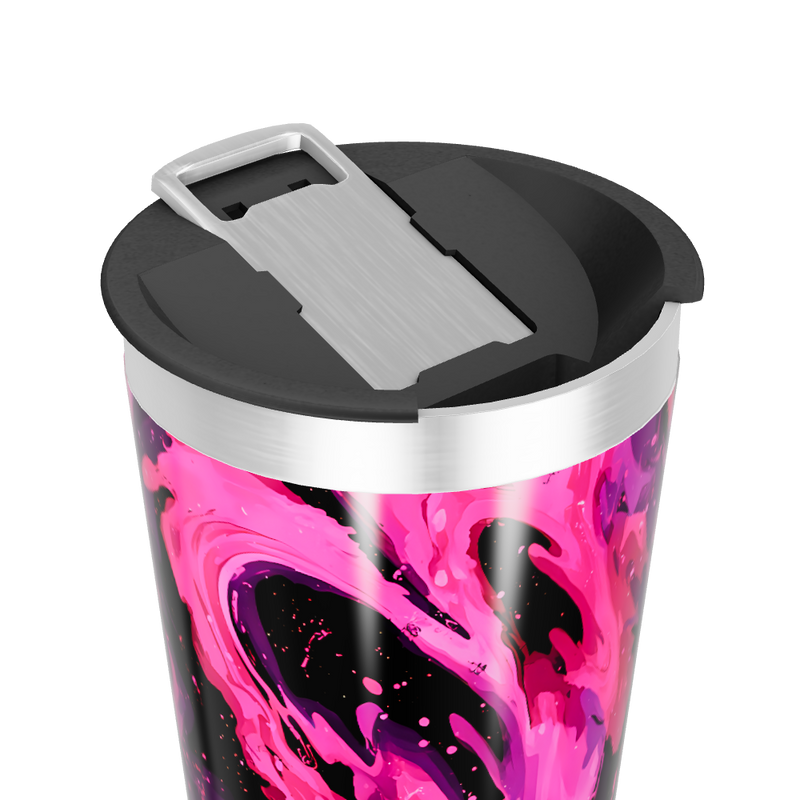 Copo Térmico - Estampa Rosa e Preta