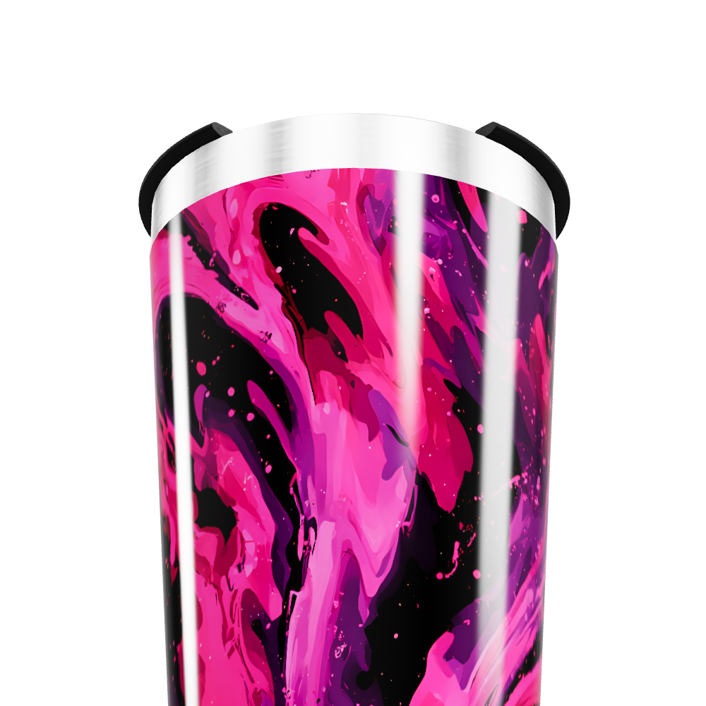 Copo Térmico - Estampa Rosa e Preta