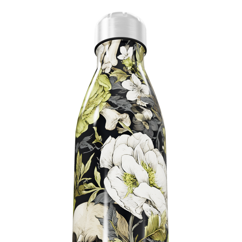 Garrafa Inox - Floral com Caveiras