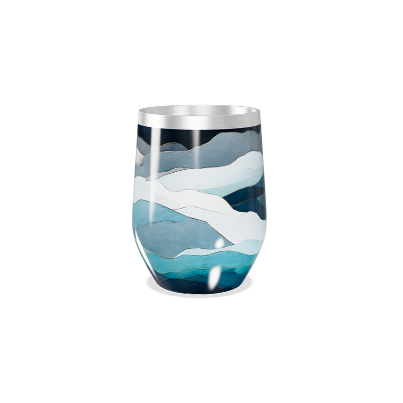 Copo Térmico Slim - Azul Ondas Elegantes