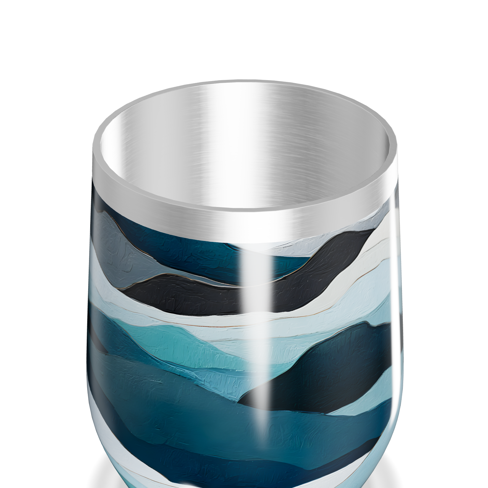 Copo Térmico Slim - Azul Ondas Elegantes