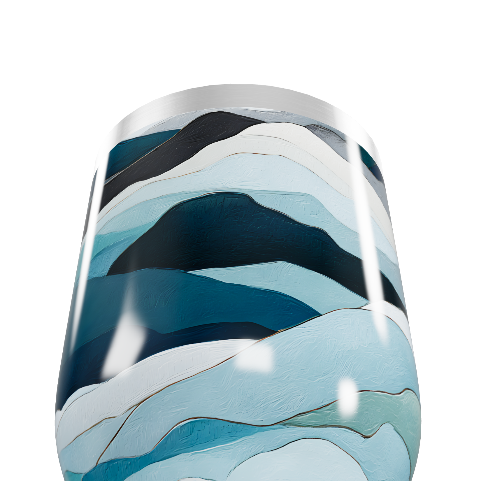 Copo Térmico Slim - Azul Ondas Elegantes