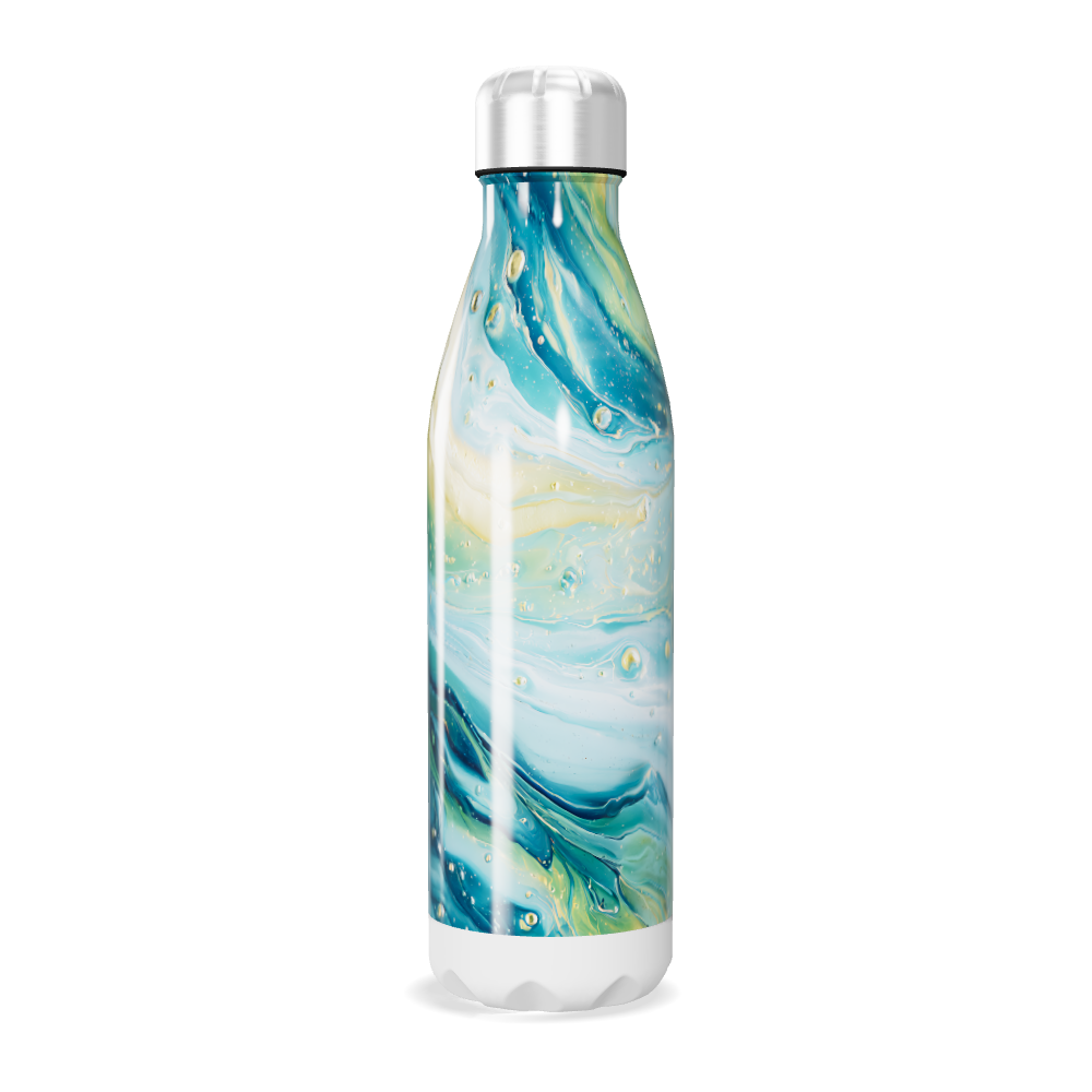 Garrafa Inox - Estampa Abstrata Azul