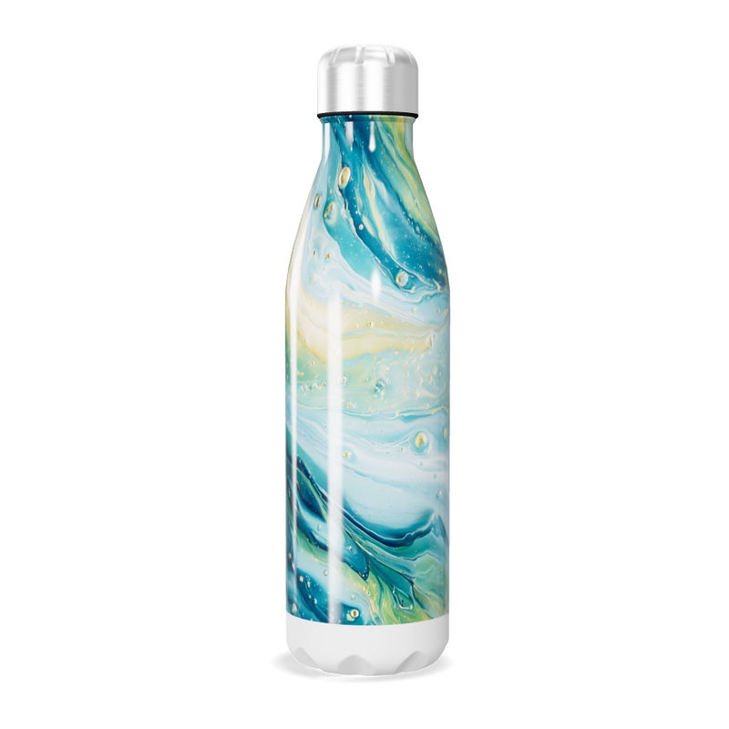Garrafa Inox - Estampa Abstrata Azul