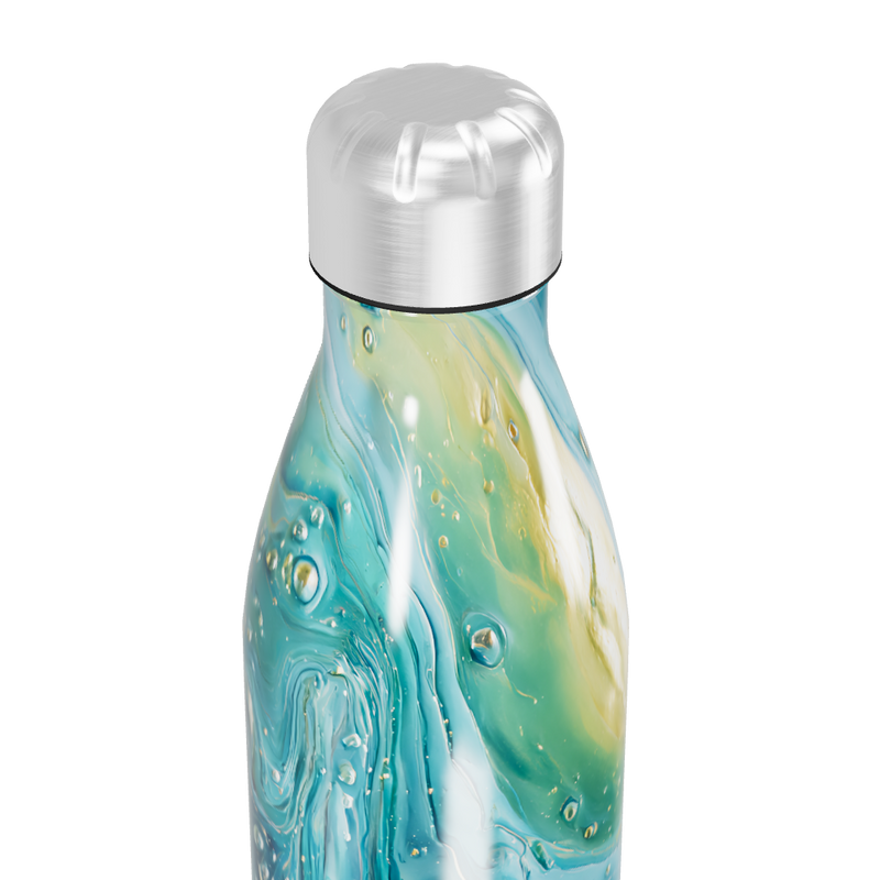 Garrafa Inox - Estampa Abstrata Azul