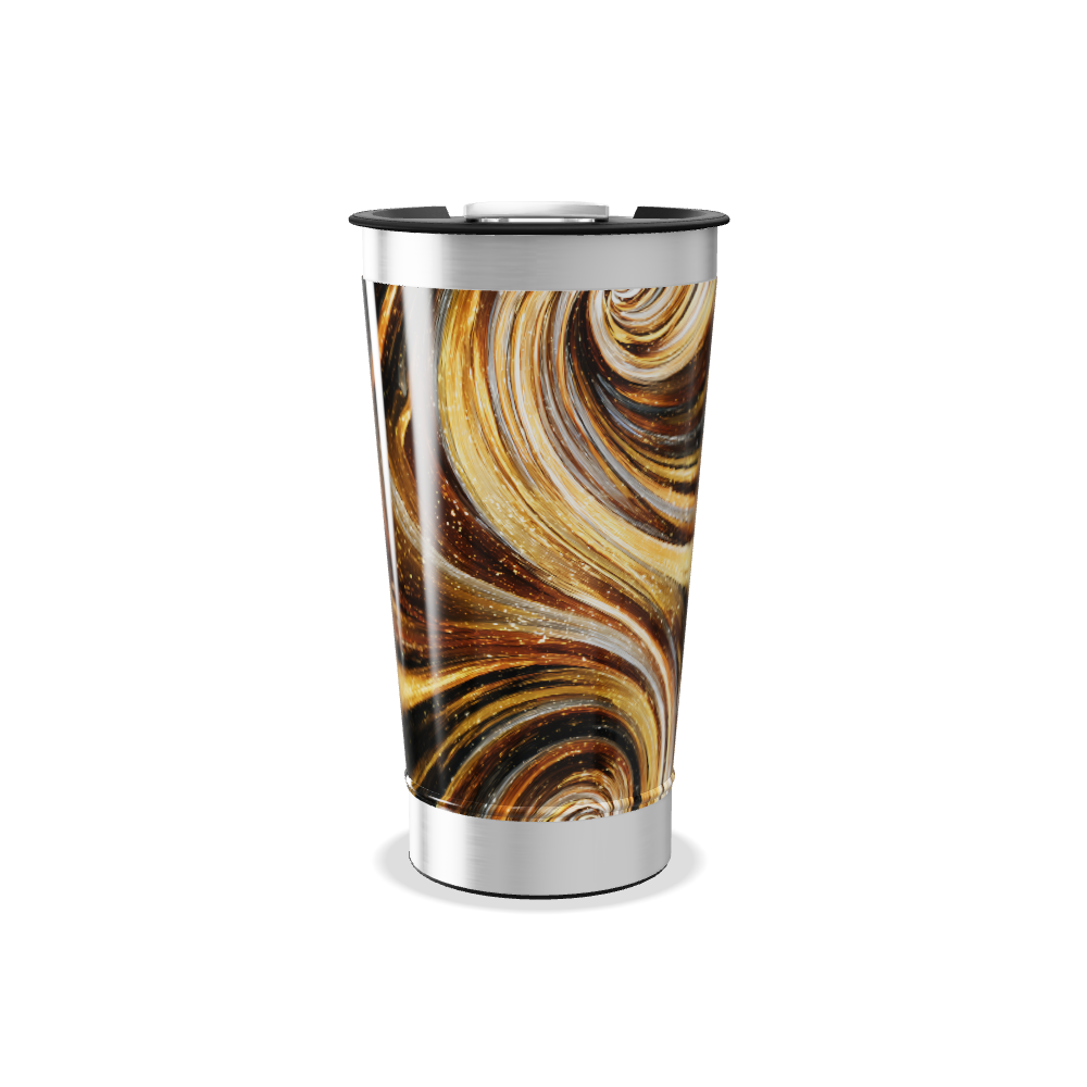 Copo Térmico - Preto e Dourado Abstrato