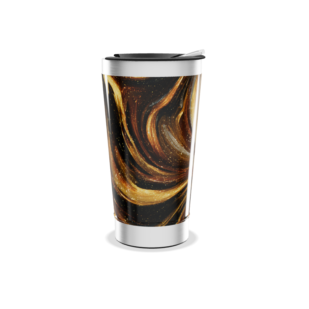 Copo Térmico - Preto e Dourado Abstrato