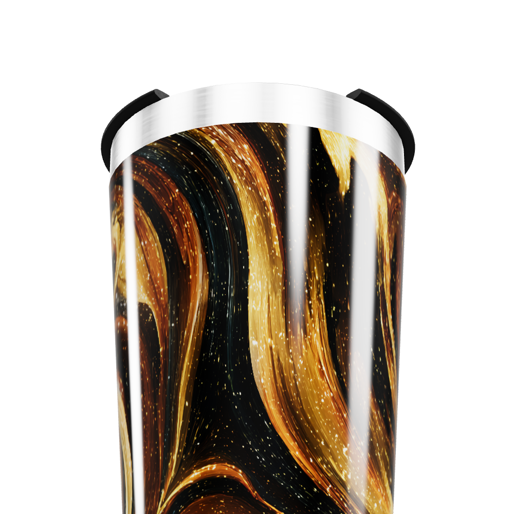Copo Térmico - Preto e Dourado Abstrato