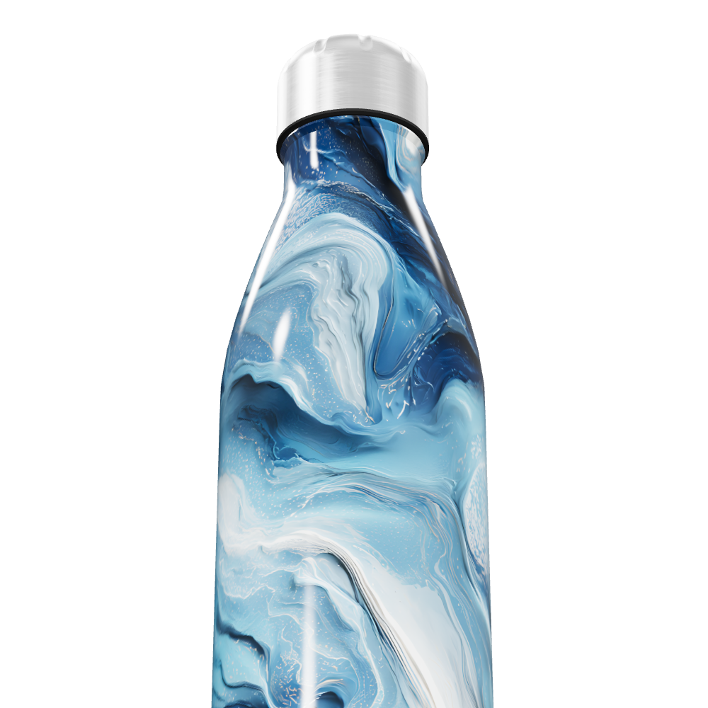 Garrafa Inox - Azul Marmorizado